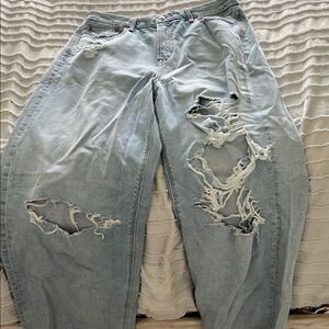 Distressed Light Blue Jeans